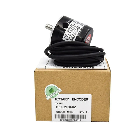 Absolute Rotary Encoder TRD-J1000-RZ With Switch Function Rugged And Anti Corrosion on box showing label and cable