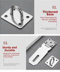 Beefy Stainless Steel Hasp Latch For Barns And Heavy Duty Gates With A Smooth Black Finish tough base and sturdy design for secure mounting.