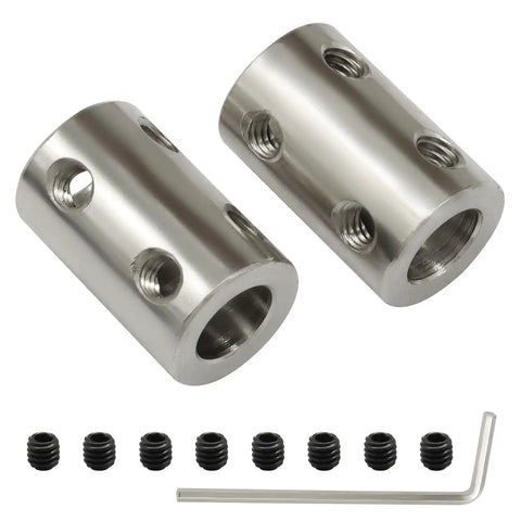 Rigid Shaft Coupler 8mm To 8mm Bore With Steel Connector And M4 Set Screws For 3D Printers Stepper Motors And CNC Machines