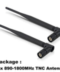 Wideband TNC Male SDR Antenna 890 To 1800MHz Omnidirectional Foldable 3dBi, two antennas with TNC connectors, black design