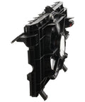 Direct Swap Cooling Fan Assembly For Tesla Model Y 2020 Through 2024 Radiator Fan, single blade cooling system from side view.