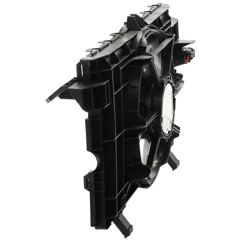 Direct Swap Cooling Fan Assembly For Tesla Model Y 2020 Through 2024 Radiator Fan, single blade cooling system from side view.
