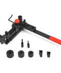 WINMAX manual mini universal bending bender with red handle and assorted dies for wire, flat metal, tubing