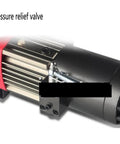 Close-up of pressure relief valve on Heavy Duty Hydraulic Rebar Cutter And Bender Machine HRB-16A for safety.
