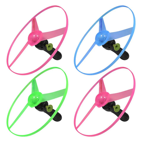 LED Flying Saucer Toys 4 Pack With Built In Flashing Lights For Kids Outdoor Glow In The Dark Night Light Trails Party Favors