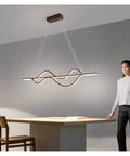 Hot 1000mm Dimmable Modern Led Pendant Lights for Dining Room Kitchen Room Bar Hanging Pendant Lamp Fixtures Led above a table.