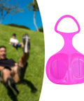 Downhill Snow Sled For Kids And Adults, Flexible Sledding Board with Cold Resistant Shell and Ultra Comfy Grip Handles, Dark Pink