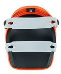 Top view of Ultraflex Non-Skid Kneepads With Flexible Design, orange plastic gear for construction, gardening, and DIY