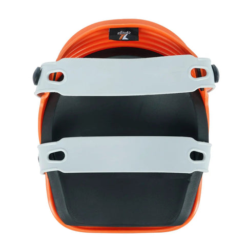 Top view of Ultraflex Non-Skid Kneepads With Flexible Design, orange plastic gear for construction, gardening, and DIY