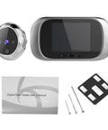 2.8 Inch LCD Digital Door Viewer Peephole And Video Doorbell Kit With Night Vision components including screen, peephole, manual, screws