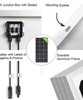 Keep Things Chill And Fresh All Summer Long With This Heavy Duty 12 Inch Solar Roof Vent Fan Powered By A Rock Solid 100 Watt Panel To Blast Stifling Attic Heat junction box, mounting eyelets, 100W solar panel.