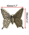 Pack Of 5 Vintage Butterfly Cabinet Door Knobs In Antique Bronze Finish With Retro Charm Decorative Drawer Pulls And Handles For Dresser Cabinet Closet Or Wardrobe A Glam Accent For Home Decor, showing detailed butterfly design with size measurements.