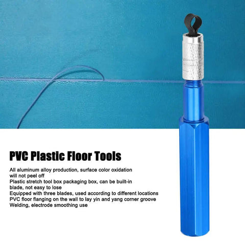 Flooring Trimming Skiving Knife Pro Grade Heavy Duty Aluminum Alloy Tool For Carpets And PVC Edges displayed on blue surface
