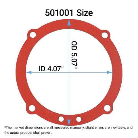 Red gasket showing size dimensions for O Ring Rebuild Kit For Pneumatic Framing Nailer F350S F250S F325C F250SPP Pro Grade