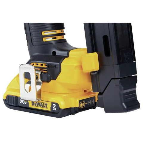 20V Cordless Stapler Kit For Cables With Center LED Light, Left Or Right Belt Hook visible, compact and lightweight design