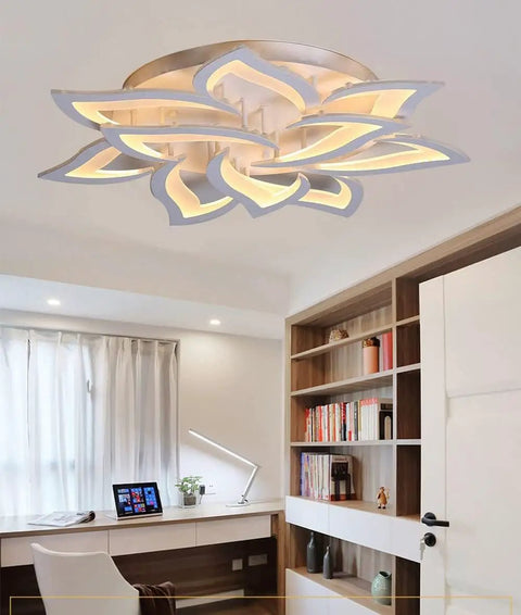 Kids Room Dimmable LED Ceiling Light with Remote Control, Astronaut and Superhero Theme installed in a modern study room
