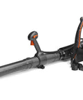 Gas Backpack Leaf Blower With 51cc 2.16 HP Two-Cycle Engine showing ergonomic harness for yard cleanup