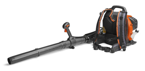 Gas Backpack Leaf Blower With 51cc 2.16 HP Two-Cycle Engine showing ergonomic harness for yard cleanup
