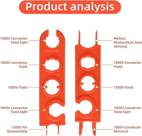 Solar Panel Connector Wrench Kit For MC4 Cables 1000V To 1500V Wrench Easy Assembly Disassembly Tool product analysis diagram