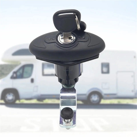 Push Button Cabinet Cam Lock Latch With Zinc Alloy Build IP65 Waterproof For RVs Yachts And Boats, black key holder