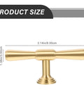 Brass Cabinet Handles 2 Pack T Bar Pulls Single Hole For Kitchen Drawers Wardrobe Cupboards And Doors Durable Furniture Hardware Built To Last
