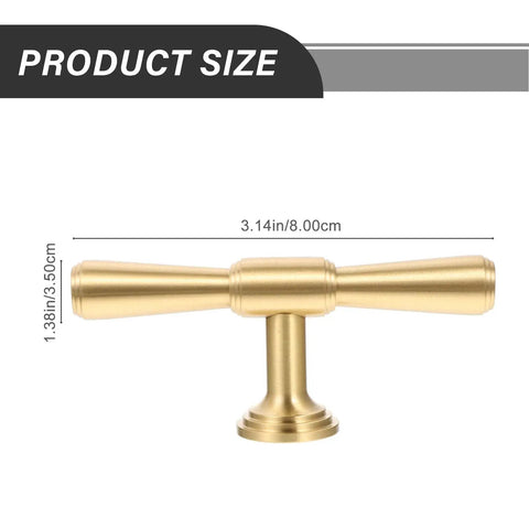 Brass Cabinet Handles 2 Pack T Bar Pulls Single Hole For Kitchen Drawers Wardrobe Cupboards And Doors Durable Furniture Hardware Built To Last
