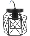 Real Deal Industrial Farmhouse Ceiling Light Rustic Iron Flush Mount With Bangin Hand Welded Metal Shades Giving That Vintage Retro Glow For A Major Home Refresh Upgrade in black wireframe design.