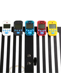 Rechargeable LCD Metronome For Musicians With 10 Beat Sounds Portable Clip On Tempo Meter in multiple colors on stand