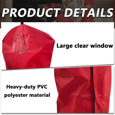 Rock Solid Fire Extinguisher Covers Bright Red Protective Sleeves Secure Hook And Loop Closure Durable PVC Shields Against Scrapes No Fuss Setup For 5 To 13 Lb Tanks 17 X 22 Inches 5 Pack