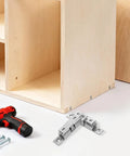 Healeep 10PCS Copper Door Catch With Silent Close Function For Kitchen Cabinets on wood furniture with screws and drill.