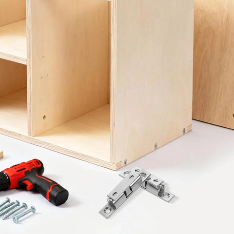Healeep 10PCS Copper Door Catch With Silent Close Function For Kitchen Cabinets on wood furniture with screws and drill.