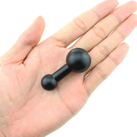 25Mm To 17Mm Ball Adaptor Aluminum Alloy Dual Socket Arm Rotating Ball Mount For RAM Brackets GPS Units Car Dash Mounts Universal Fit Rock Solid Heavy Duty Swivel Mount, black aluminum ball adapter in hand