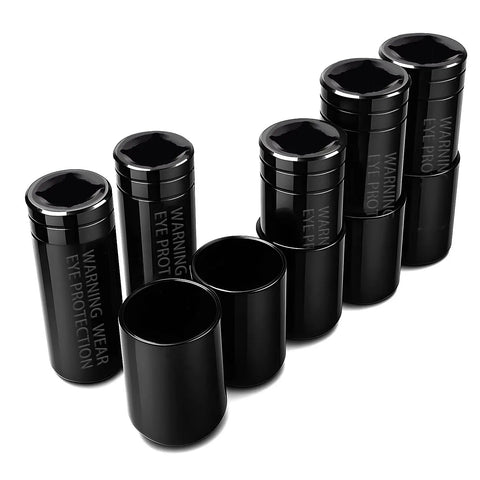 Heavy Duty Large Tap Socket Set 5 Piece Adapter Kit Fits 5/8, 11/16, 3/4, 7/8, and 1 Inch Taps displayed in a row on white background.