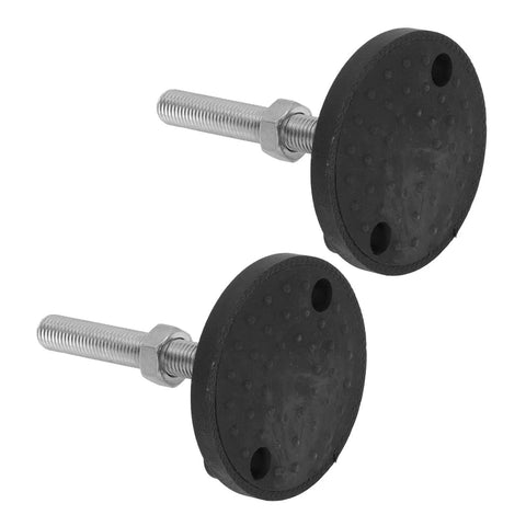Pair of adjustable round nylon leveling feet for heavy duty furniture and machinery, anti-slip glide mount, 200kg load capacity