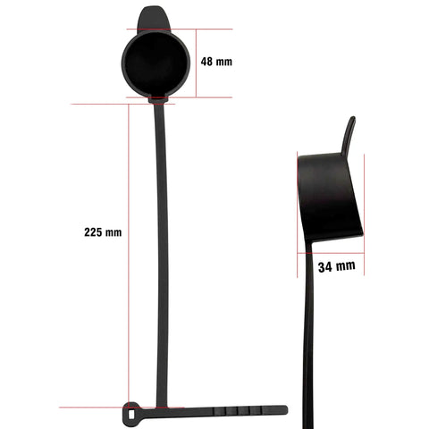 Ultra Durable J1772 EV Charger Plug Port Cover with Waterproof Soft Silicone craftsmanship, measuring 225mm in length.