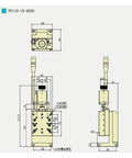 Dead On Precision Motorized Translation Stage Featuring Smooth Electric Rotary Platform detailed technical drawing with dimensions.