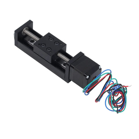 Sick Linear Rail Slide Actuator With 28 Stepper Motor And 50mm Stroke For DIY CNC Router X Y Z Accuracy Motion Stage Build with wiring.