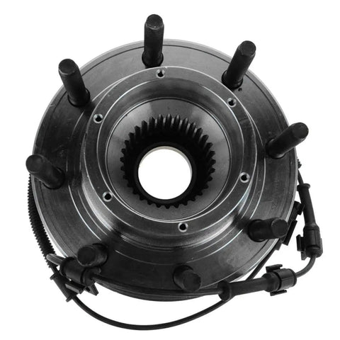 Front Wheel Bearing Hub Assembly For 2011 2012 2013 2014 2015 Ford F250 F350 Super Duty 4WD SRW top view showing bolt holes.