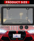 Built Tough Black Matte License Plate Frame Set With Rust Proof Aluminum Alloy Construction Gloss Finish with screws