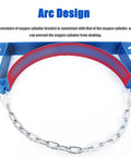 Heavy Duty Commercial Steel Gas Cylinder Wall Mount Bracket shows arc design for secure oxygen cylinder holding.