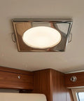 predolo Square LED Recessed Light Dimmable Indoor Lighting Spring Clip, 7W mounted on a ceiling with warm white illumination.