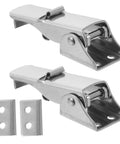 Heavy Duty Adjustable Stainless Steel Toggle Latch Hardware For Machinery Cabinet Doors With Vibration Resistant Anti Slip Polished Locking System Perfect For Toolbox And Industrial Draw Fastener Needs Now, featuring two latches and brackets.