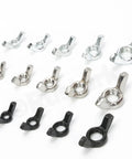 Top Notch 125PC Carbon Steel White Zinc Butterfly Wing Nuts Assortment Kit with various sizes M3-M10 displayed.