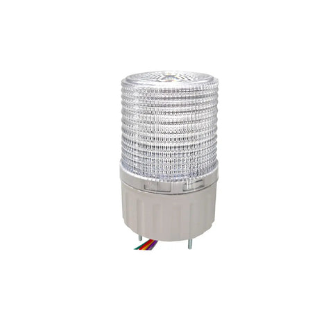 Industrial Grade LED Rotating Strobe Beacon For Emergency Warning, 24V DC Revolving Signal Light With Buzzer, Heavy Duty Screw Mount Tower Lamp