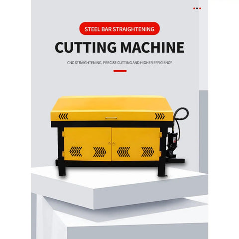 Heavy Duty Hydraulic Steel Bar Straightening And Cutting Machine Automatic Rebar Processing Equipment with yellow design and CNC features.