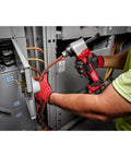 Straight Up Heavy Duty Cordless M18 Cable Stripper For No Sweat Insulation Removal And Quick Wire Prepping in use on cables.