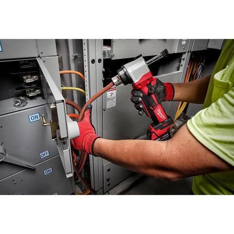 Straight Up Heavy Duty Cordless M18 Cable Stripper For No Sweat Insulation Removal And Quick Wire Prepping in use on cables.