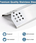 Stainless steel heat plate from grill replacement parts kit for 3 burner gas grill, fits 720-0787D and 720-0953 series