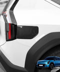 Premium ABS EV Charging Port Cover Trim For Hyundai Kia EV9 2024 To 2025, carbon fiber design on vehicle side.