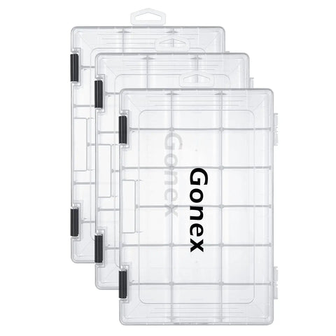 Three 3600 Tackle Trays Three Pack Transparent Fishing Tackle Boxes Organizer With Adjustable Dividers For Lures Hooks.